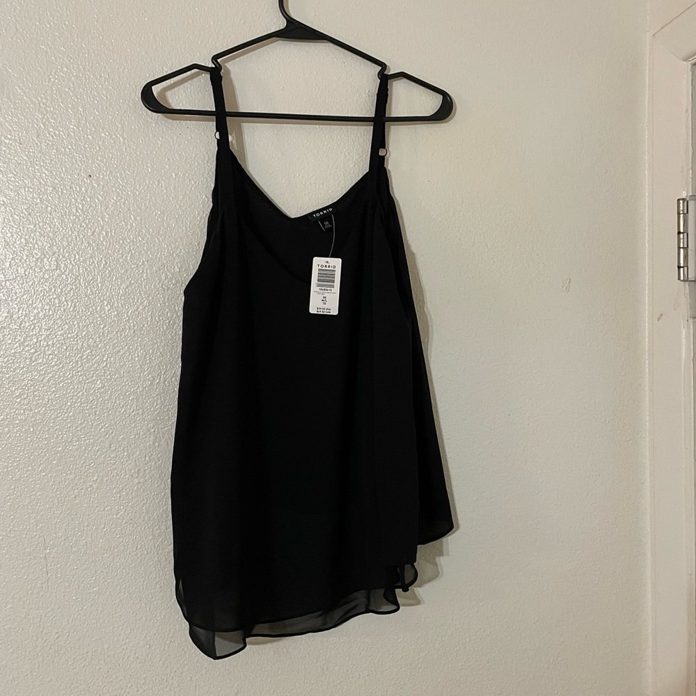 NWT Black Chiffon Cami